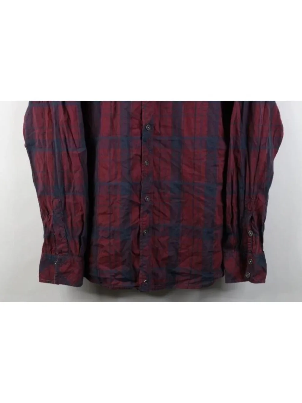 Buckle Black No 48 Mens 2XL Athletic Fit Thick Stitch UFC MMA Button Shirt Plaid